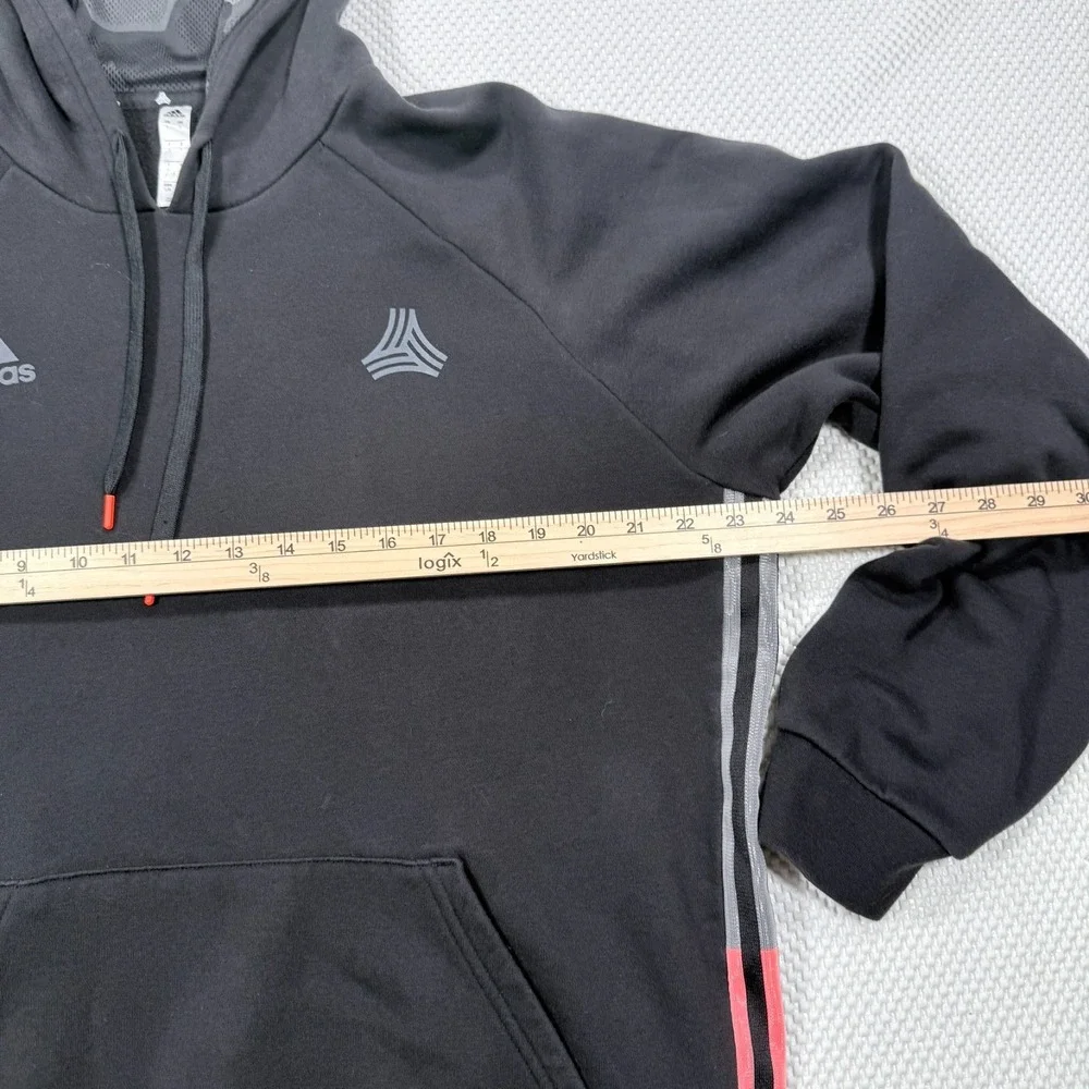 Adidas Tango Mens Large Black Gray Salmon Pink 3-Stripes Soccer Pullover Hoodie